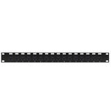 No Brand Cab PP 16C6A PT RJ45 Patch Panel Black16 Port Cat6a Patch Panel 19 Rackmount 1U Pass Through