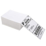 No Brand RL PZD 4 3 BK WT Label Maker Tapes 4 x 3 Fanfold Direct Thermal Shipping Labels Black on White 500 Labels Stack