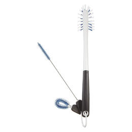 OXO LVDA 1329080WH Cleaning Brush Wash Basin Durable Nylon Bristles Long Water Bottle Cleaning Set Slate OXO