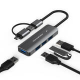 PrimeCables PC U3 HU402 USB 3 0 Adapters USB C USB A to USB Adapter 4 Port USB 3 0 High Speed Portable Hub PrimeCables