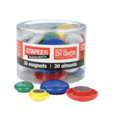 Other Brands STP10673 Board Accessories Staples Coloured Button Magnets Classic Colours 30 Pack