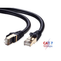 No Brand CAB CAT7 SPEEDEX 100FT BLK Cat7 Network Ethernet Cable Speedex 100FT Cat 7 High Speed 10 Gigabit FT4 CMR Shielded Pa