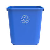 Storex 753 00714U06C Garbage Bins Storex Plastic Recycling Bin Wastepaper Basket 7 Gallon Blue
