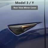 Tesla Model 3/Y  Real Carbon Fiber Side Camera Turn Signal Cover - HANSSHOW
