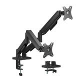 305bf PrimeCables Cab LDT46 C024 Monitor Stand and Monitor Arm Mechanical Spring Dual Arm Monitor Stand with C Clamp and Grom