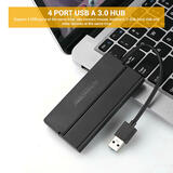 PrimeCables PC DA MHY008 A USB 3 0 Adapters Ultra Slim Extended Computer Interface 4 Port USB A 3 0 Hub for Travel PrimeCable