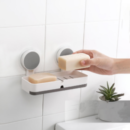 STORA STO BS 005 Bathroom Accessoires Adhesive Wall Mounted Plastic Soap Holder with Drain Holes for Bathroom STORA