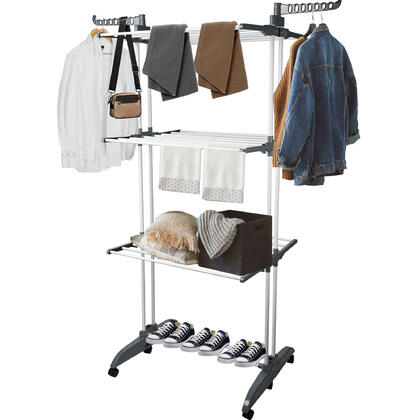3-Tier Garment Rack with 4 Casters for Clothes, Shoes and More - SortWise®