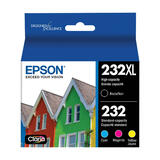 Epson T232XL BCS BKCMY OEM WorkForce WF 2930 Epson T232XL BCS T232XL Black T232 Color Original Ink Cartridge Combo High Yield