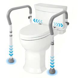 45c70 LIVINGbasics LB BME 348G2 Health Treatments Aids 300LBS Heavy Duty Toilet Safety Frame Adjustable Width Height Tool Fre