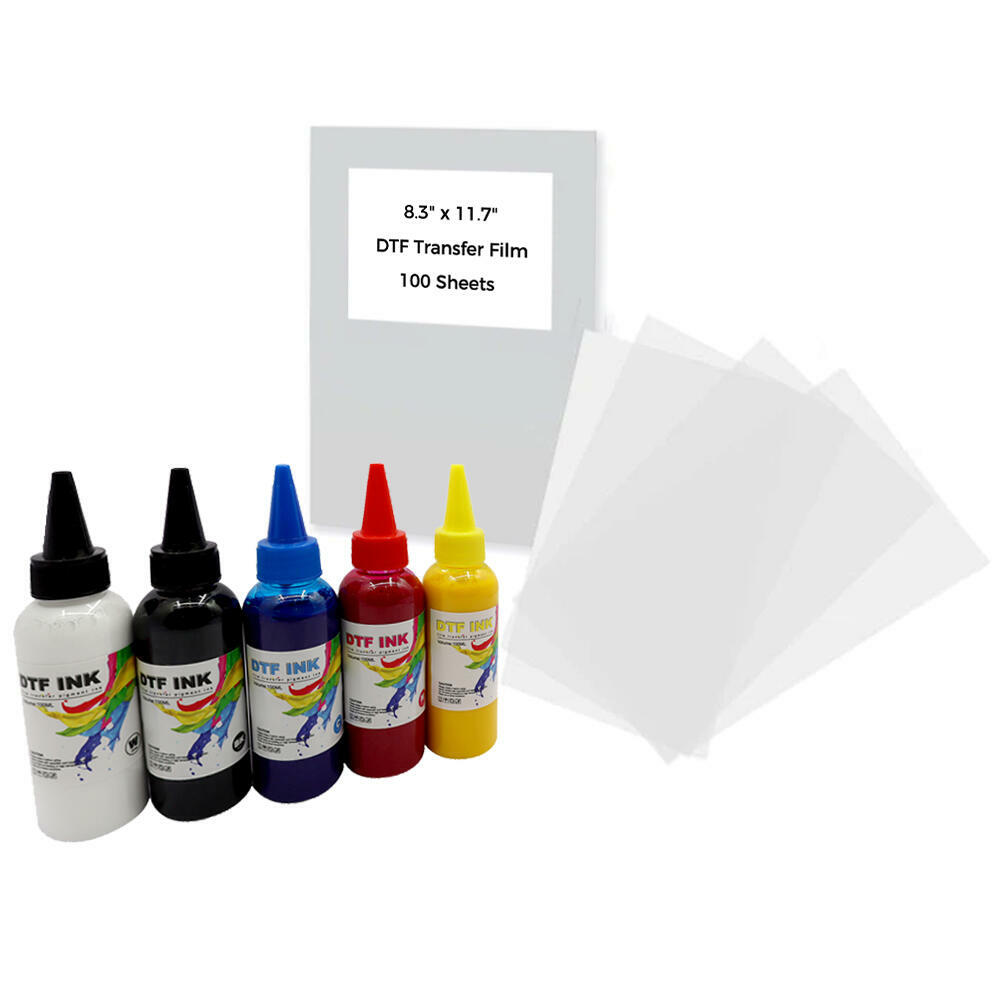Dtf Ink Label 100ML Premium DTF Direct to Film Refill Ink Combo with A4 DTF Transfer ...