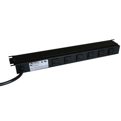 19 Inch 8 Outlet Horizontal Rack Mount Power Strip - Hammond®