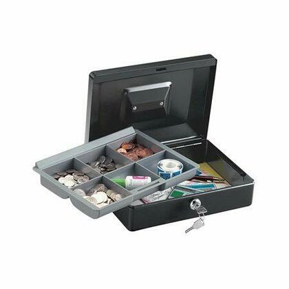 SentrySafe® Security Box with Money Tray and Key Lock, 6 Compartments, 1.13 L, Black (544924)