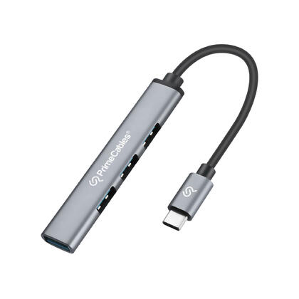 USB C to USB Hub Aluminum Type-C to 1 USB 3.0 + 3 USB 2.0 Hub Adapter - PrimeCables®