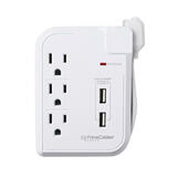 18fb1 PrimeCables PC Cab LA 3SC Power Strips and Surge Protectors Travel Power Strip 3 outlet with 2 USB A