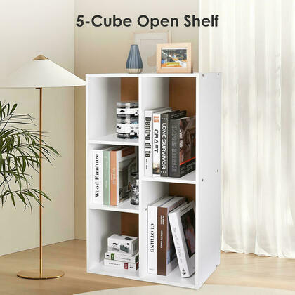 Simple Style Book Organizer 5-Cube Open Shelf for Home and Office - SortWise®