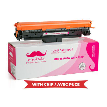 Premium Compatible HP 210A W2103A Magenta Toner Cartridge - With Chip - Moustache®