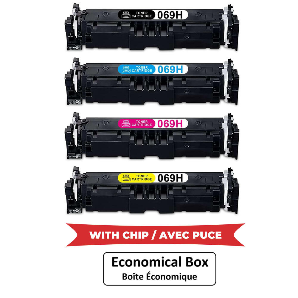 Canon 069H Compatible Toner Cartridge Combo High Yield BK/C/M/Y - With ...