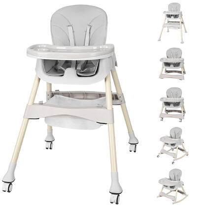 6-in-1 Convertible Highchair with Adjustable Backrest and Dining Tray - LIVINGbasics®