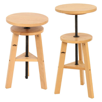 Adjustable Height Beech Wood Drafting Stool, Artist Stool, Office Studio Stool - Moustache®