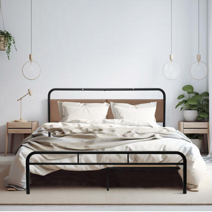 Cadre de lit queen size avec tête de lit en PU souple - Enduran™