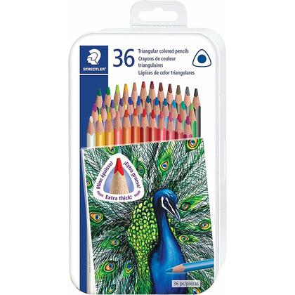 Staedtler Colored Pencils, Triangular Barrel, 4mm, 36 Pieces