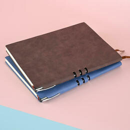 medium plus 64a8b Moustache MOS JCY01 BL Notebooks Customize Office Work A5Pu Leather Notebook Pen Set Business Notebook Cove