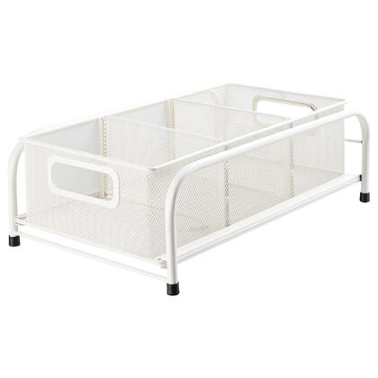 Storage Basket Organizing Drawer 3-Compartment Pull-Out/Sliding Metal Mesh - STORA™