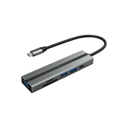 5-in-1 USB-C Hub – 100W PD, USB 3.0, SD/TF Card Reader, Compact Design - PrimeCables®