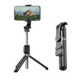 Portable Selfie Stick Phone Tripod Stand with Bluetooth Remote, Black