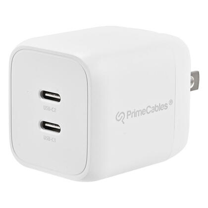 45W PD Super Fast Charging Block 2-Port Type-C Wall Adapter with Foldable Plug - PrimeCables®