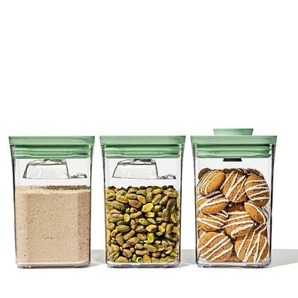 OXO POP 3-Piece Container Set With 3 Pcs 1 L Clear Containers and 2 Scoops, LIMITED EDITION - OXO