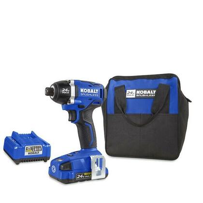 Kobalt ensemble de visseuse à chocs sans fil 24-V max - chargeur, batterie et accessoires inclus