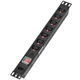 1U 7-Outlet PDU Power Strip, 2.4KVA Single-Phase, Black- PrimeCables®