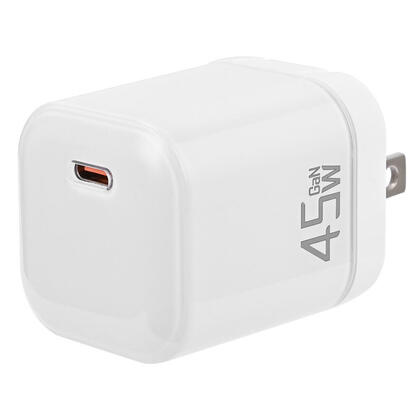45W Fast Charging Transparent GAN Charger with Foldable Plug for iPhone & Samsung - PrimeCables®