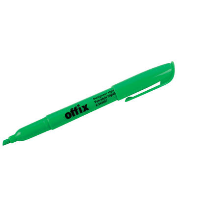 Offix® Highlighter, Chisel Tip, 1 Each - Green / Blue / Yellow / Orange / Pink