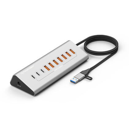 10-in-1 (7A+3C) 10Gbps Powered USB 3.2/USB C Hub Splitter with 36W power Supply - PrimeCables®