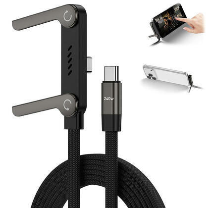 240W 2-in-1 USB-C Fast Charging Cable & Phone Stand – PrimeCables®