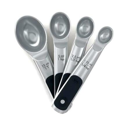 OXO Measuring Spoons With Magnetic Handles, Set of 4, Stainless Steel - OXO
