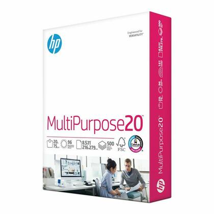 HP® Multipurpose20 Papier à copier, lettre 8,5 x 11 po, 20 lb, blancheur 96, blanc, 500 / rame