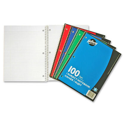 Hilroy® Carnet Executive spirale 1 matière, 10-1/2 x 8", 100 feuilles, couleurs assorties