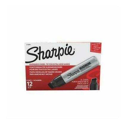 Sharpie® Magnum® Marqueurs permanents, pointe biseautée géante, encre noire, 12 / boîte
