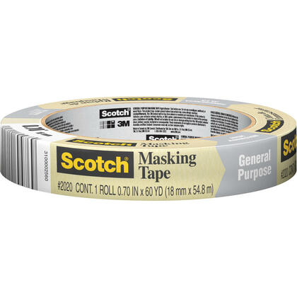 Scotch® Ruban de masquage de production, 55 m, 3" mandrin, brun clair, 1 / rouleau