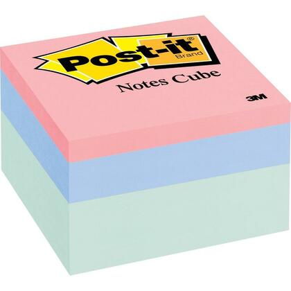 3M Post-it® Cube de notes, 3 po x 3 po, couleurs Vague d'écume, 490 feuilles, 1 paquet