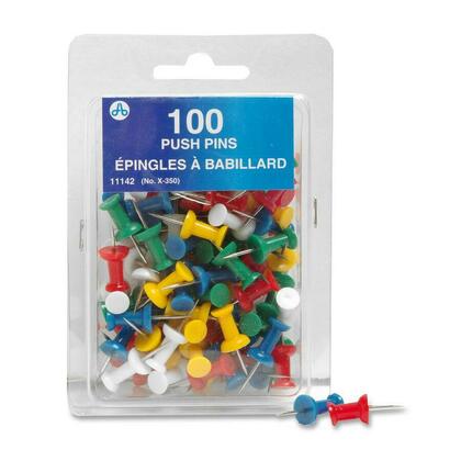 Westcott® Punaises à pointe en acier de 3/8" avec tête de plastique à relief, 100 / boîte