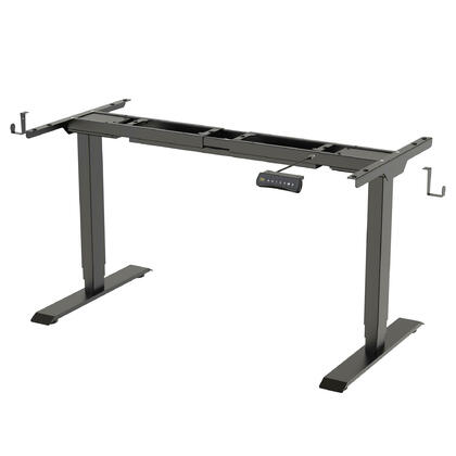 Cadre de bureau assis-debout électrique PrimeCables® | Double moteur, port USB, noir