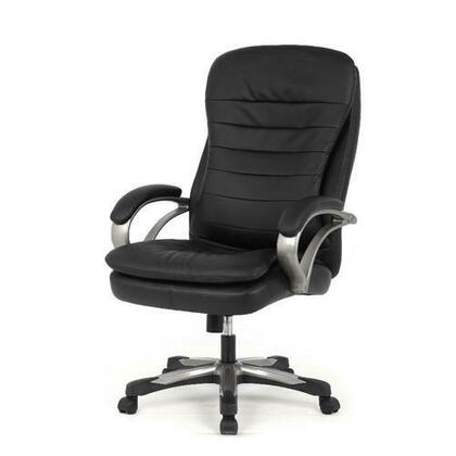 Grande & Haut Chaise de bureau double coussin en cuir reconstitué, capacité 400 lb, Noir- Moustache®