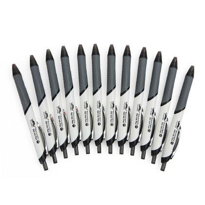 Stylos gel rétractables, pointe de 0,7 mm, noir, 12 / boîte - Moustache®