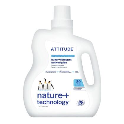 Nature + Technology™ Détergent à lessive liquide, concentré 2 X, 80 brassées - ATTITUDE