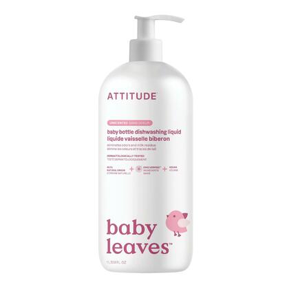Baby leaves™ Liquide vaisselle bébé et biberon, Fabriqué au Canada, Sans odeur, 1 L - ATTITUDE